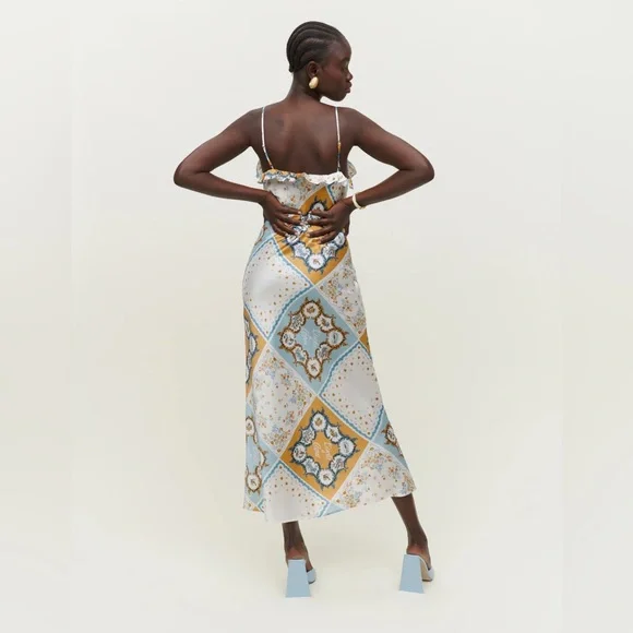 NWT Reformation Aribella Silk Dress Size Medium L'Isola Di Capri - Picture 2 of 2